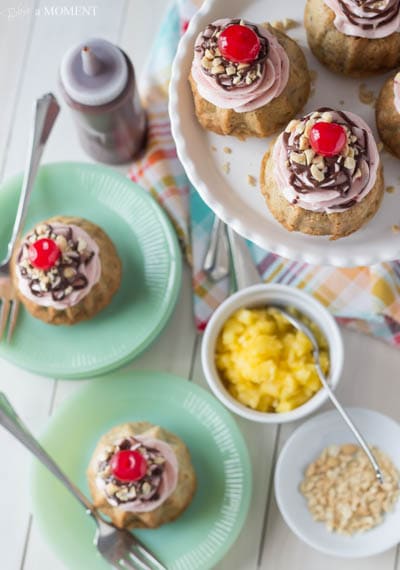 Banana Split Mini Bundts | Baking a Moment