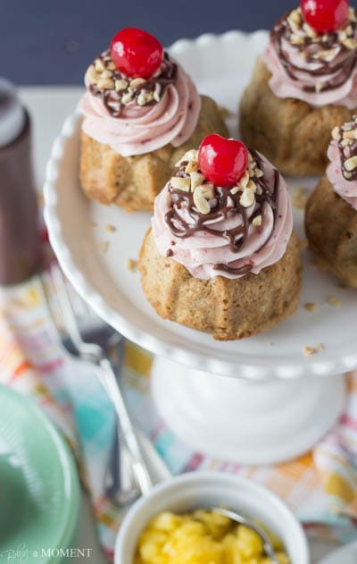 Banana Split Mini Bundts | Baking a Moment