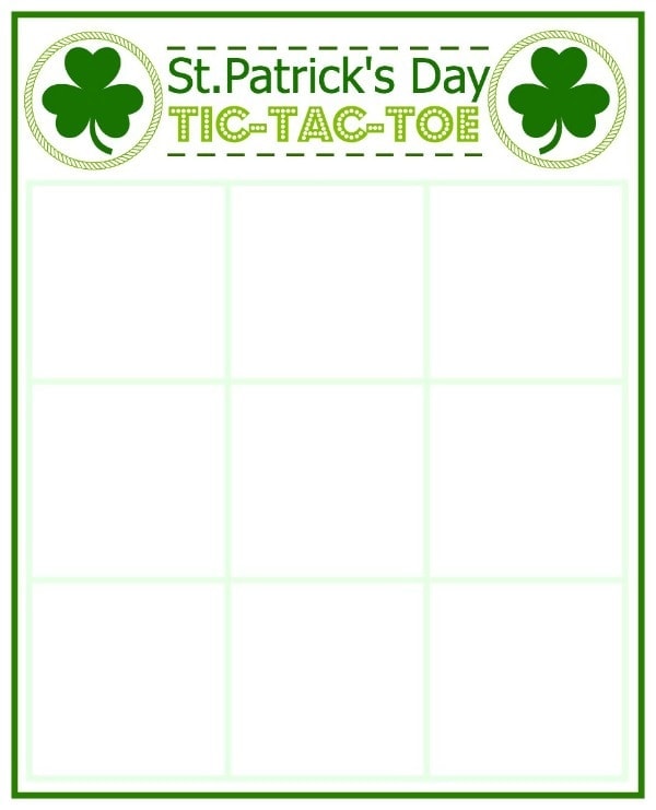 St. Patrick's Day Tic-Tac-Toe Board