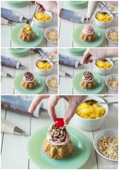 Banana Split Mini Bundts | Baking a Moment