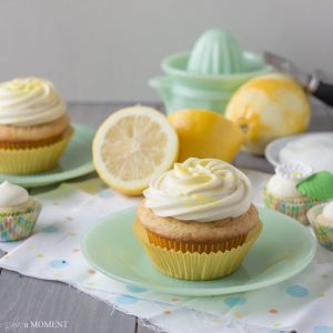 Lemon Greek Yogurt Cupcakes with Cream Cheese Frosting | Baking a Moment