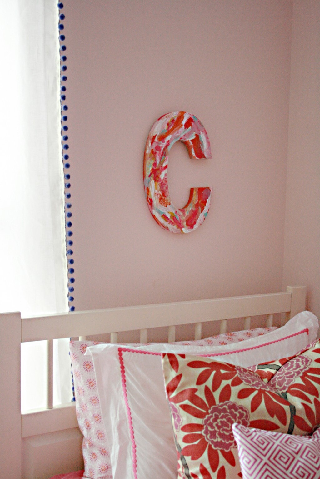 Personalized Initial Letter Art on www.orsoshesays.com. A fun project to do with (or without!) the kids. #initialart #letterart #lettering #homedecor #DIY #crafts