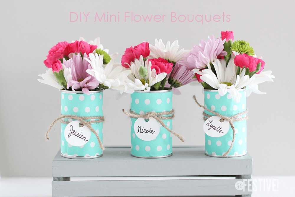 DIY Mini Flower Bouquets - Homey Oh My