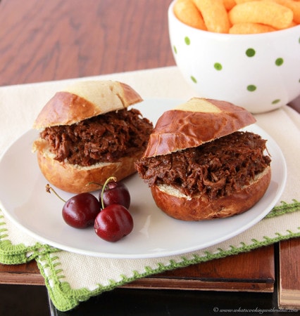 Cherry BBQ Beef Slider by www.whatscookingwithruthie.com