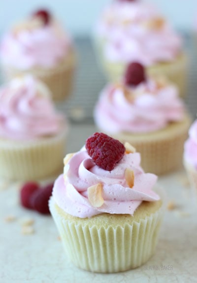Coconut Lemon Cupcakes with Raspberry Frosting