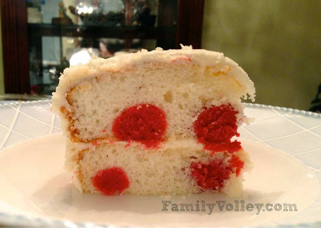 Polka Dot Surprise Cake-FamilyVolley.com