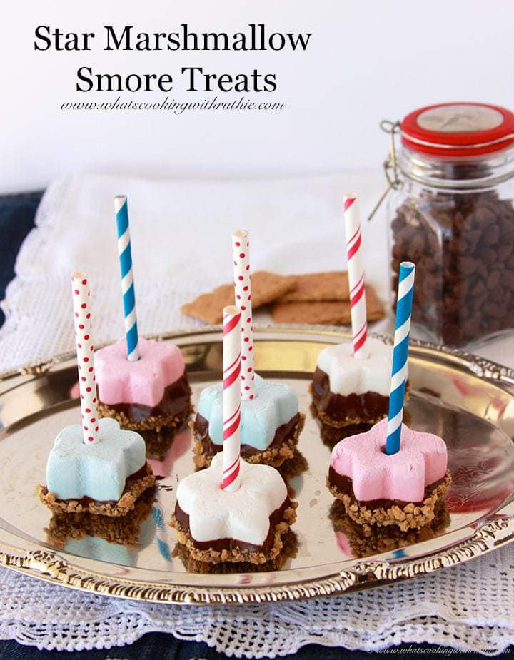 Star Marshmallow Smore Treats by www.whatscookinwithruthie.com