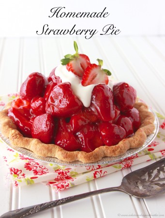 Homemade Strawberry Pie by www.whatscookingwithruthie.com