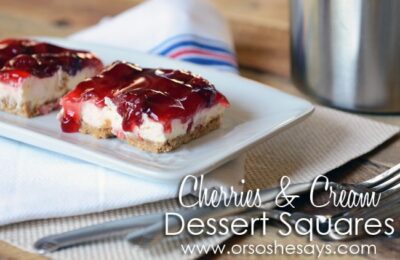 Cherries and Cream Dessert Squares ~ So simple and delicious!