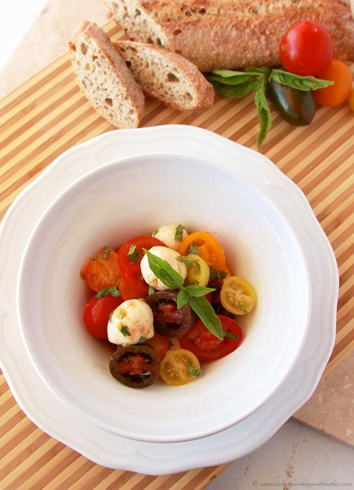 Heirloom Tomato Caprese Salad by www.cookingwithruthie.com