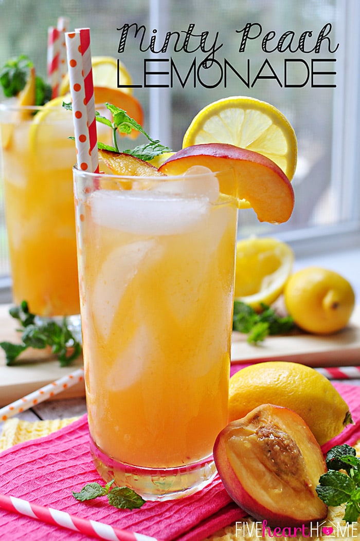 Minty Peach Lemonade | FiveHeartHome.com