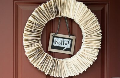 book page wreath