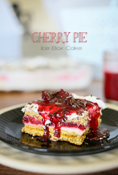 Cherry Pie Ice Box Cake from Gina @ kleinworthco.com