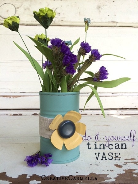DIY tin can vase