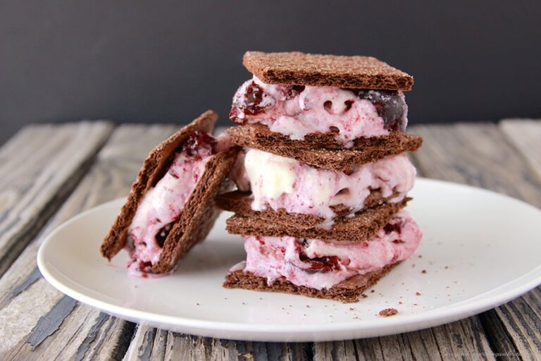 Cherry-Vanilla Chocolate Squares by www.cookingwithruthie.com