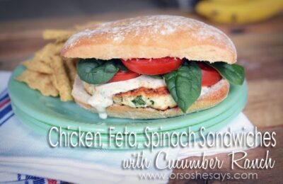 Chicken Feta Spinach Sandwiches with Cucumber Ranch