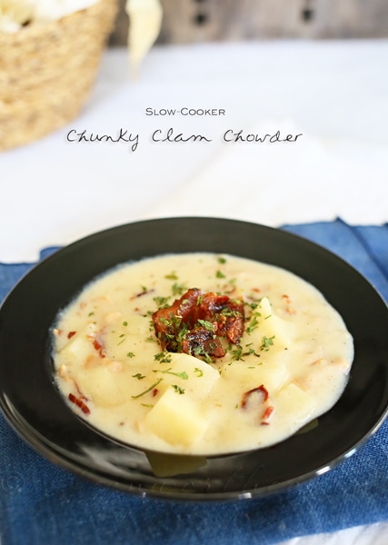 Slow Cooker Chunky Clam Chowder from Kleinworthco.com