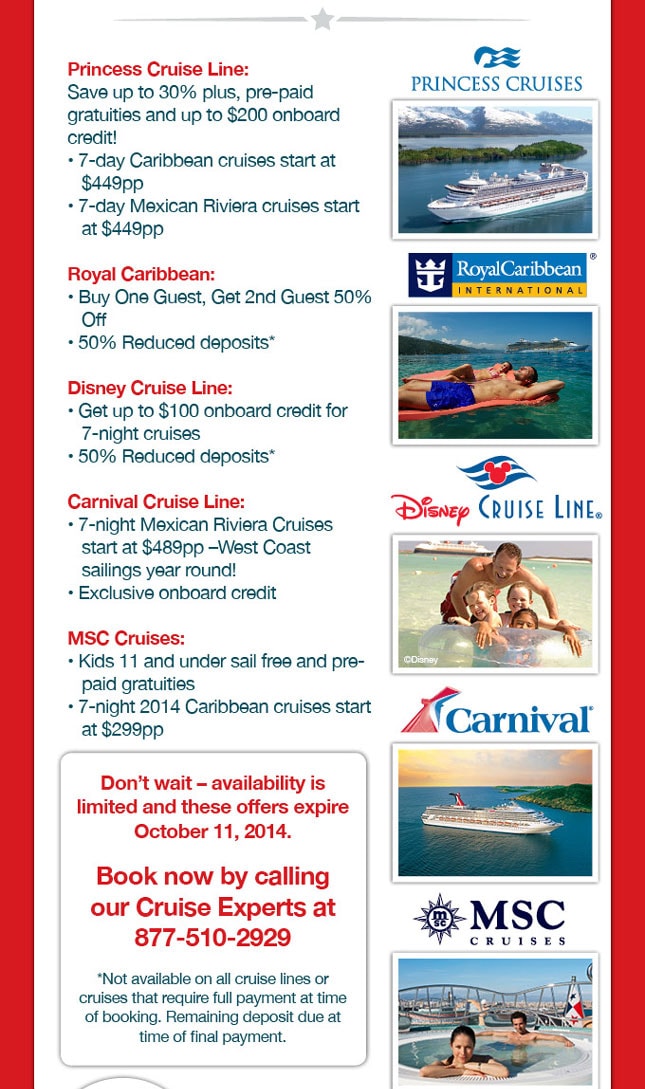 best cruise deals in october