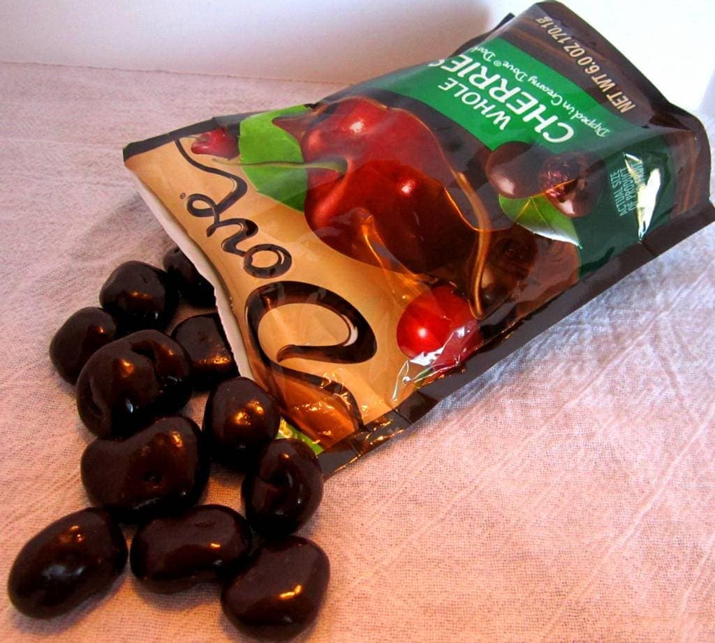 DOVE® Whole Fruit Dipped in Dark Chocolate Yummy! Or so she says...