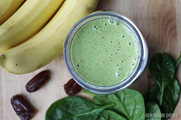 peanut butter banana green smoothie