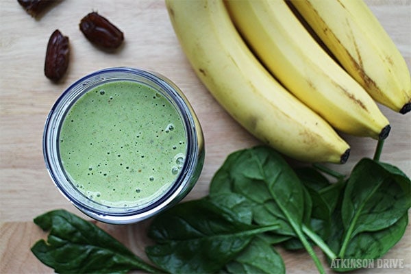 This peanut butter banana green smoothie is really delicious, and packed with good stuff. It's the perfect way to stay healthy on the go!