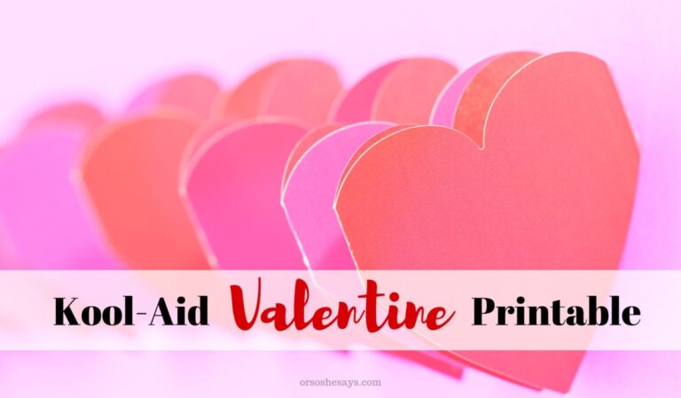 Kids love those individual bottles of Kool-Aid and this Kool-Aid Valentine printable is so perfect to attach! Quick and easy Valentine for kids! orsoshesays.com #ValentinesDay #valentines #valentine #bemine #koolaidvalentine #koolaid #printable #osss