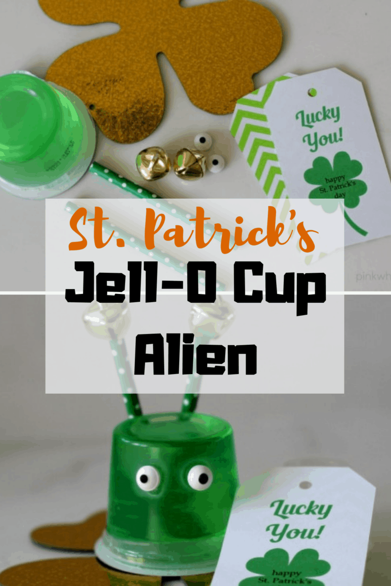 St. Patrick's Day Jell-O Cup Aliens ~ Makes cute craft, gift, or snack! www.orsoshesays.com