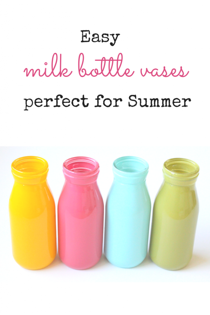 These Easy Milk Bottle Vases are SO Perfect for Summer!