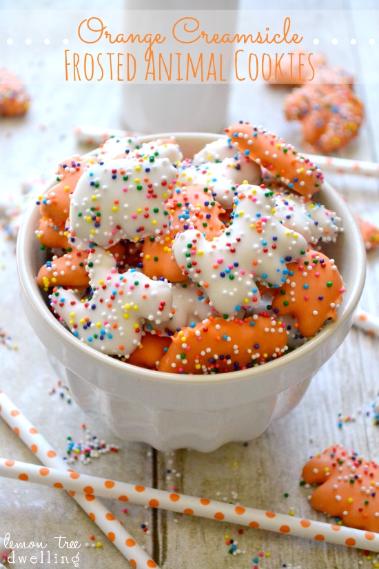 Orange Creamsicle Frosted Animal Cookies & 24  Fun Summer Desserts!