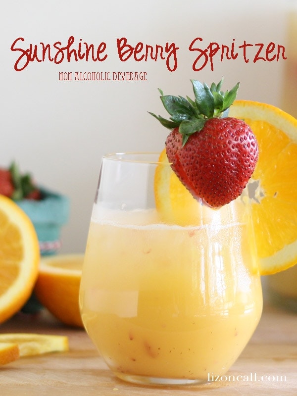 Sunshine berry spritzer - non alcoholic brunch beverage