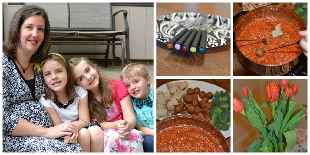 Get creative with a family fondue night - use more than just melted cheese! www.orsoshesays.com #fondue #familynight #familyfonduenight