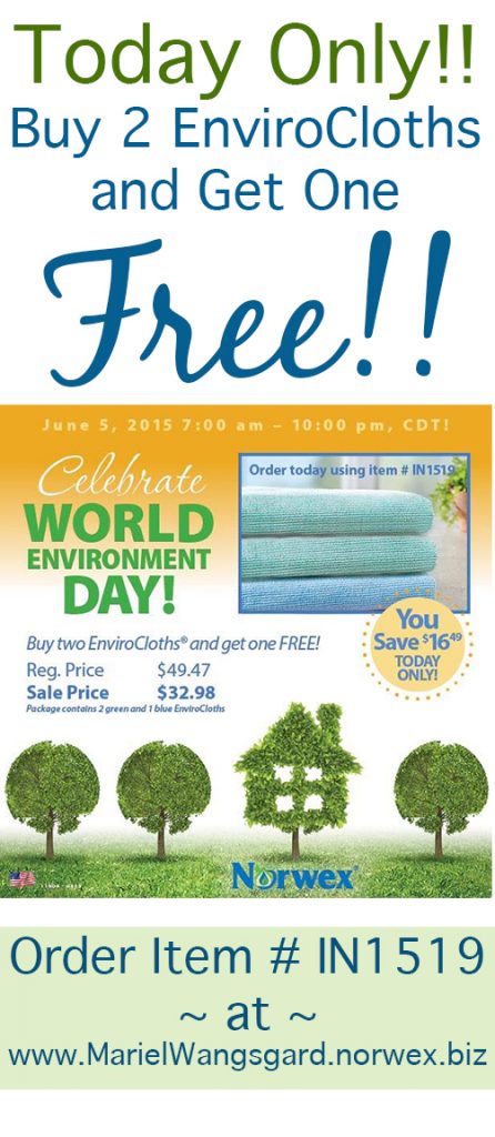 Buy 2 Get, 1 Free of the Norwex EnviroCloths!! ~ TODAY ONLY!  See post for details ~ 