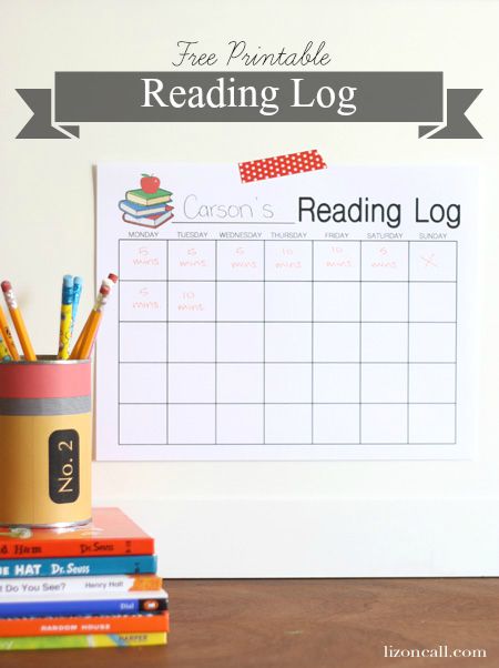 Free Printable reading log to keep track of kids' progress 