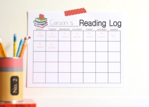 Free Printable reading log to keep track of kids' progress