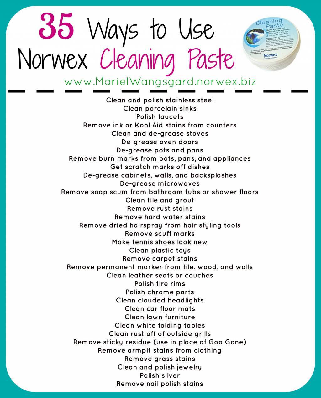 ways to use norwex cleaning paste