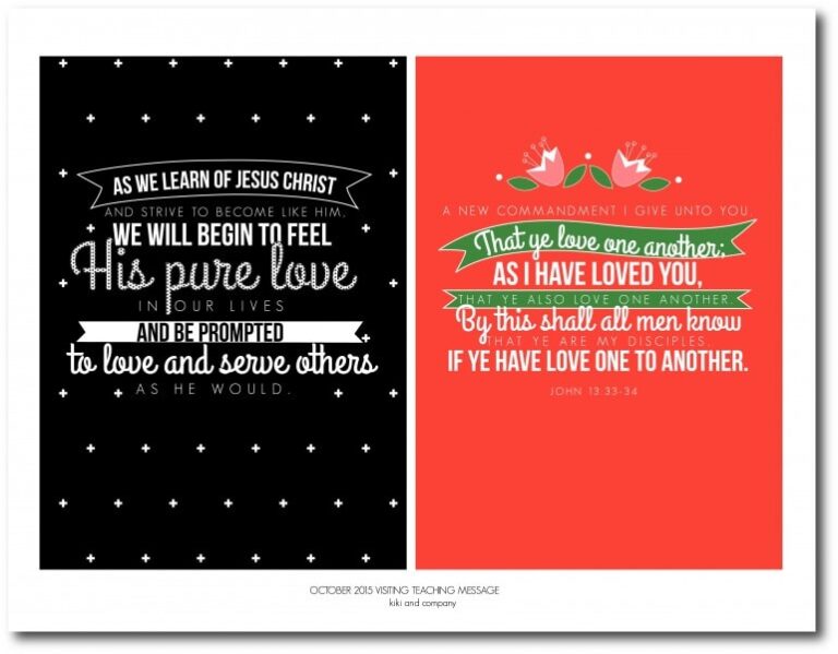 October 2015 Visiting Teaching Message Printable (she: Kiki)
