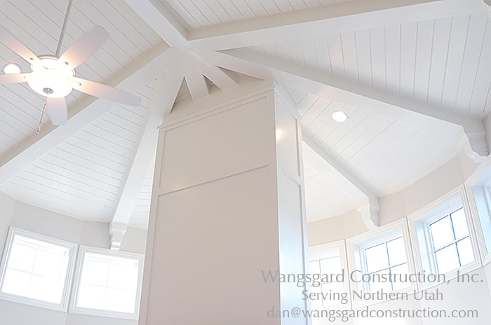 Beautiful white ceiling! Lots and lots of finish carpentry ideas from Mariel's husband, a Utah finish carpenter!