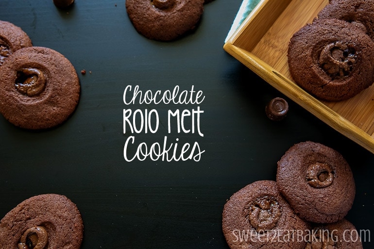 Chocolate Rolo Melt Cookies by Sweet2EatBaking.com