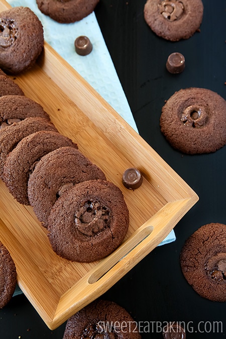 Chocolate Rolo Toffee Cookies by Sweet2EatBaking.com