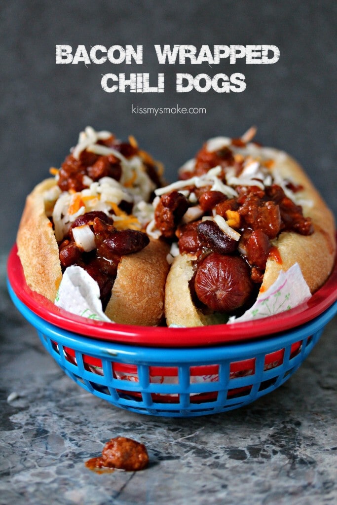 Bacon Wrapped Chili Dogs by Kiss My Smoke aka Cravings of a Lunatic