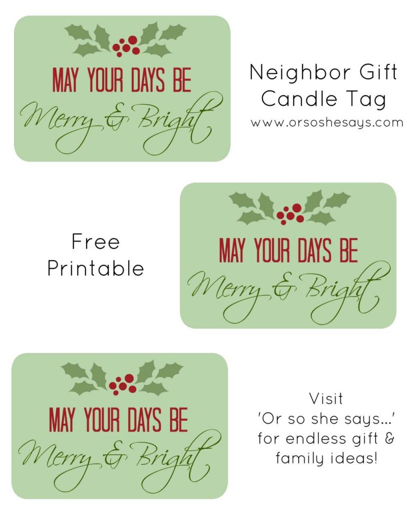 Gift Tags for Candles ~ Christmas Neighbor Gift (also, how to make beeswax candles with kids!) 