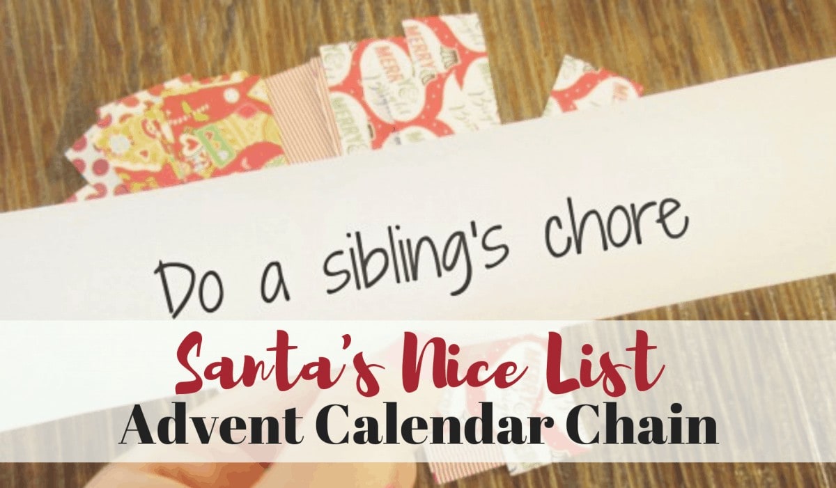 Make sure the kids get on Santa's Nice List by doing something sweet every day of December with this advent calendar! #adventcalendar #christmas #christmaswithkids 