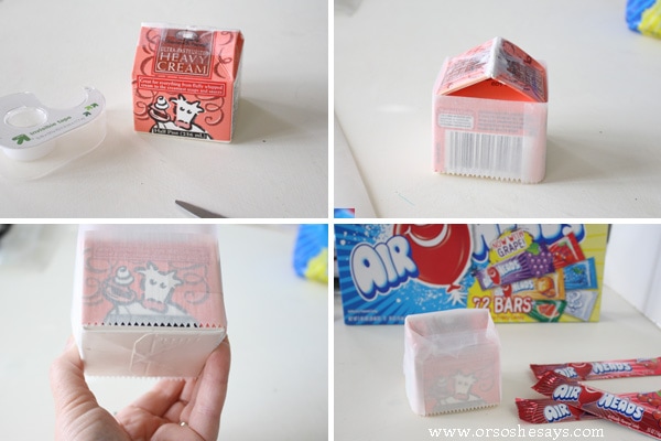 Make snoopy's dog house with your kiddos using Airheads candy