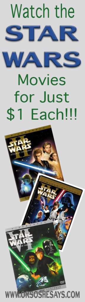 This is awesome!!  You can watch all of the Star Wars movies for $1 dollar, plus there are tons of other movies to choose from and filtering options.  