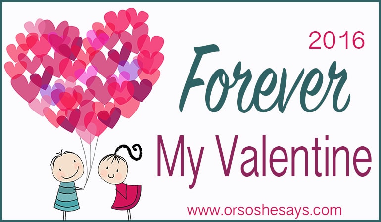 I love this Valentine's series!  A glimpse into the love life of random 'Or so she says...' readers.  They share their favorite gifts to/from their spouse, dream get-aways, what makes them work, and so much more.  So fun to read!  Forever My Valentine www.orsoshesays.com