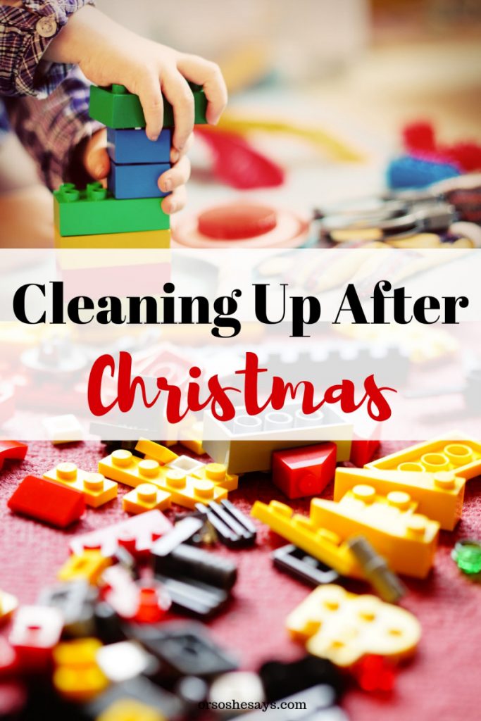 Check out some ways to make cleaning up after Christmas a little less daunting for everyone: www.orsoshesays.com #cleaningupafterchristmas #christmas #themagicoftidyingup #cleanup