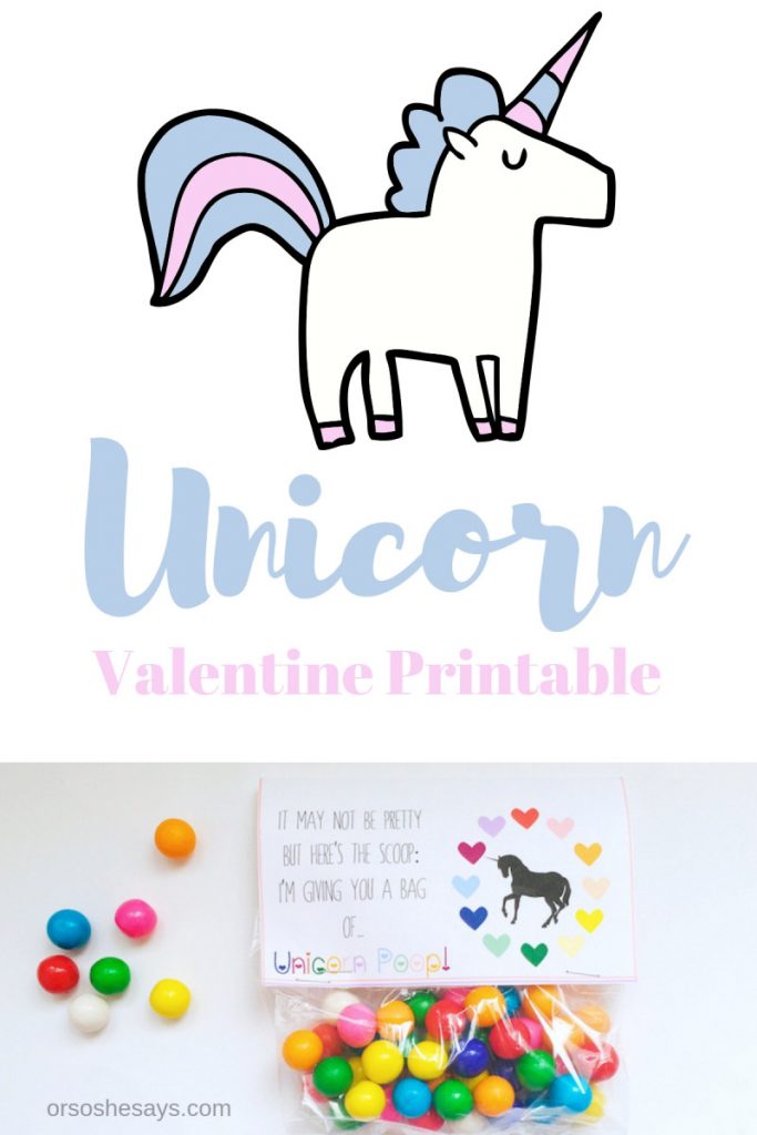 Unicorn Valentine Printable - Great for the Classroom!