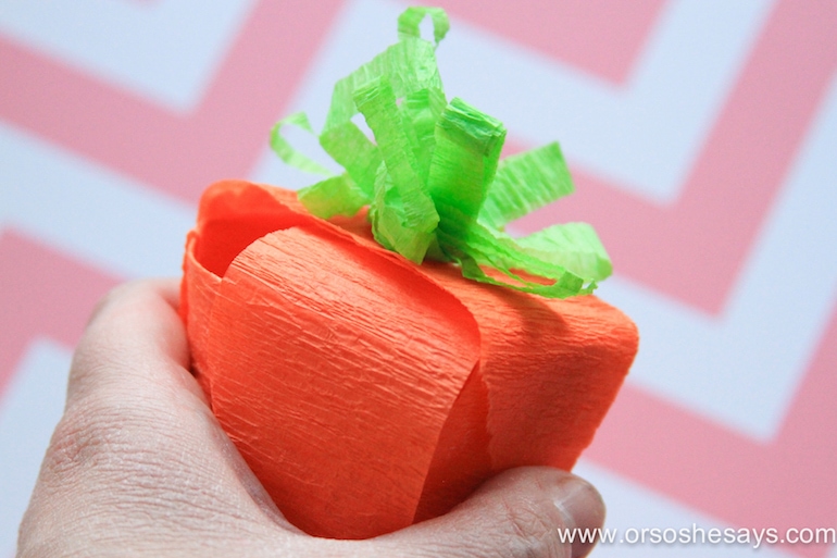 Surprise Treat Carrots- www.orsoshesays.com #Easter #CarrotTreats