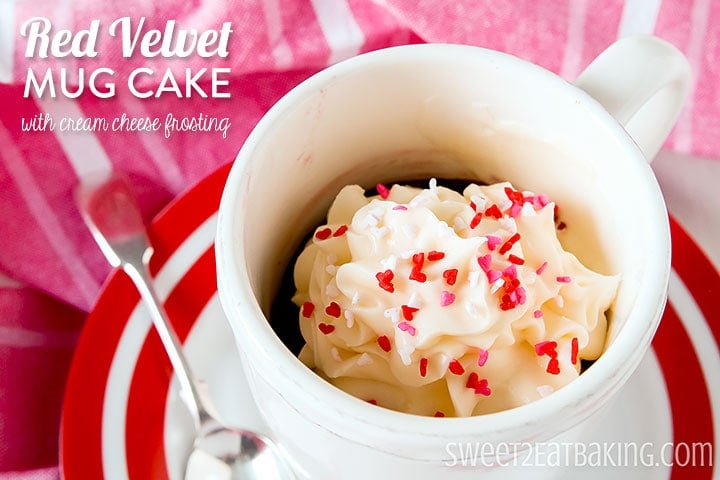 Red Velvet Mug Cake by Sweet2EatBaking.com