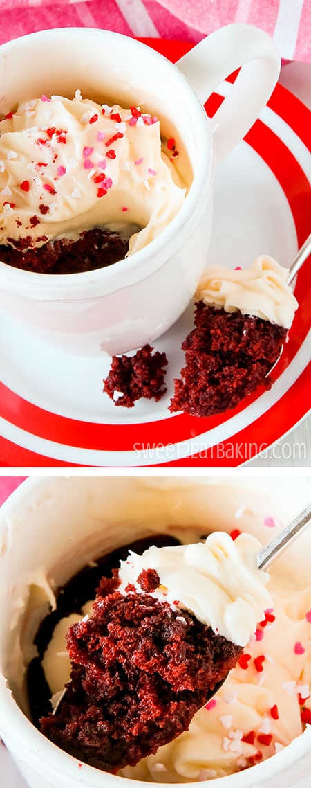 Red Velvet Mug Cake Recipe by Sweet2EatBaking.com